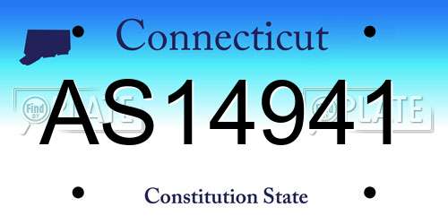 AS14941 Connecticut License Plate