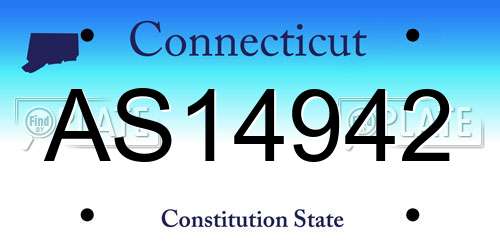 AS14942 Connecticut License Plate