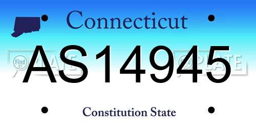 AS14945 Connecticut License Plate