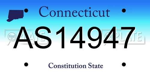 AS14947 Connecticut License Plate