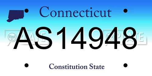 AS14948 Connecticut License Plate