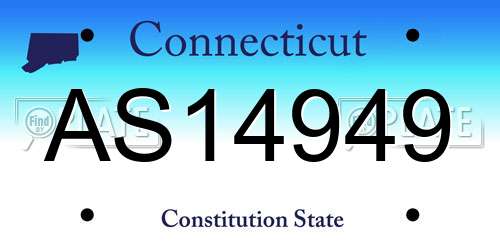 AS14949 Connecticut License Plate