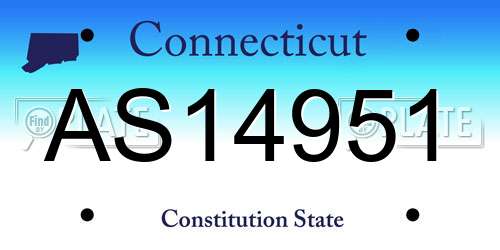 AS14951 Connecticut License Plate