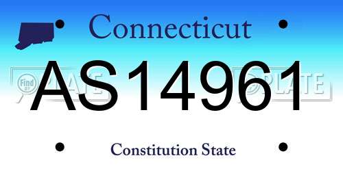 AS14961 Connecticut License Plate