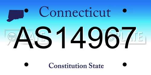 AS14967 Connecticut License Plate