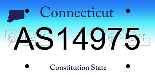 AS14975 Connecticut License Plate