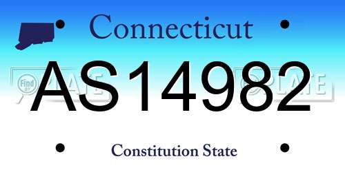 AS14982 Connecticut License Plate