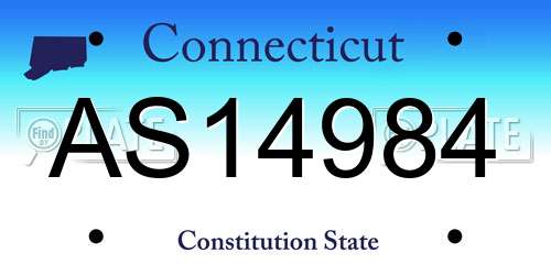 AS14984 Connecticut License Plate