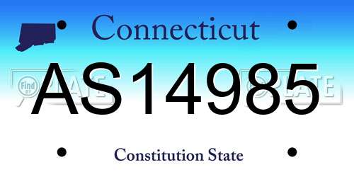 AS14985 Connecticut License Plate