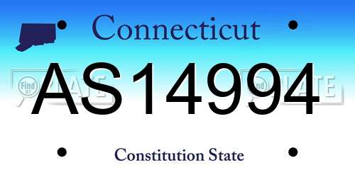 AS14994 Connecticut License Plate