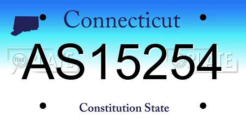 AS15254 Connecticut License Plate