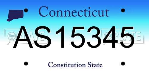 AS15345 Connecticut License Plate