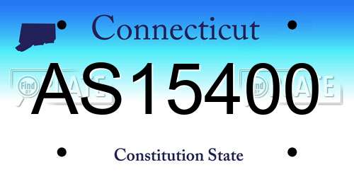 AS15400 Connecticut License Plate