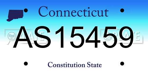 AS15459 Connecticut License Plate