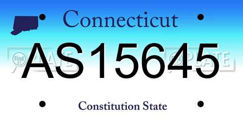 AS15645 Connecticut License Plate