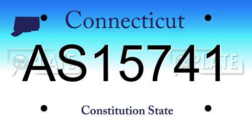 AS15741 Connecticut License Plate