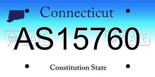 AS15760 Connecticut License Plate
