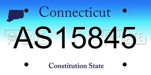 AS15845 Connecticut License Plate