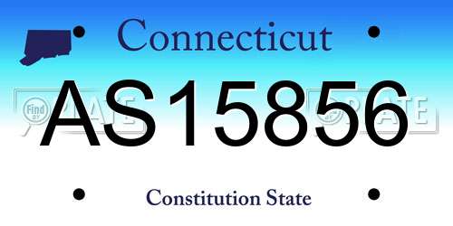 AS15856 Connecticut License Plate