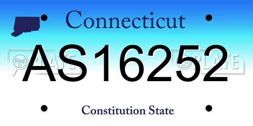 AS16252 Connecticut License Plate
