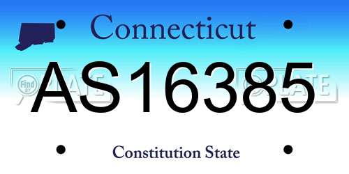 AS16385 Connecticut License Plate
