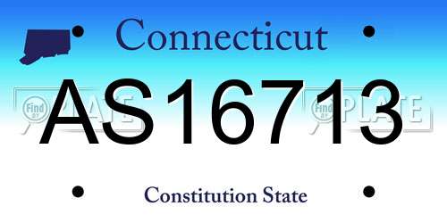 AS16713 Connecticut License Plate