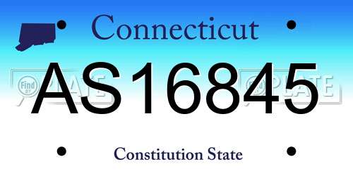 AS16845 Connecticut License Plate
