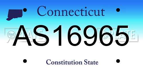 AS16965 Connecticut License Plate