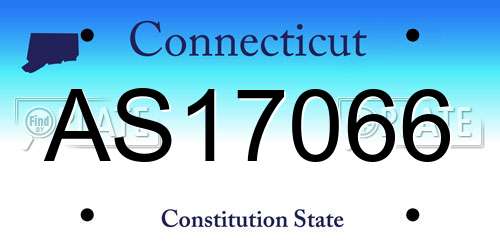 AS17066 Connecticut License Plate