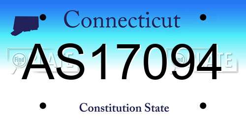 AS17094 Connecticut License Plate