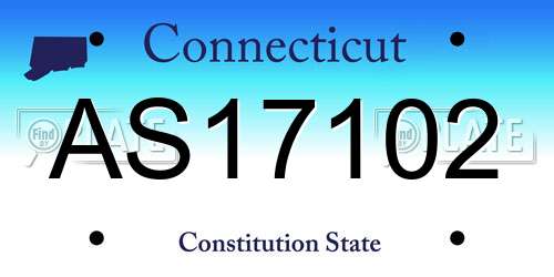 AS17102 Connecticut License Plate