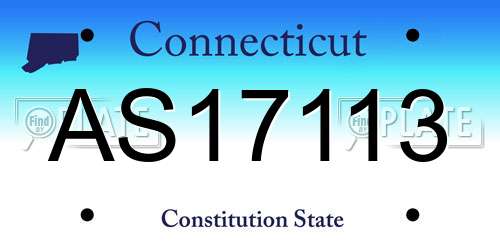 AS17113 Connecticut License Plate
