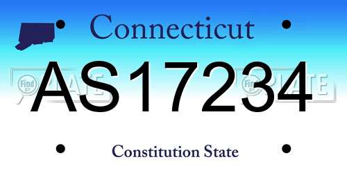 AS17234 Connecticut License Plate