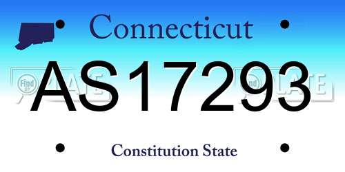 AS17293 Connecticut License Plate