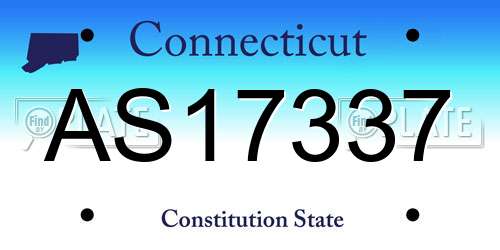 AS17337 Connecticut License Plate
