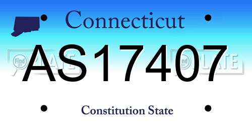 AS17407 Connecticut License Plate