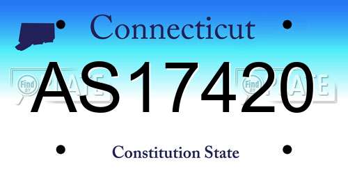 AS17420 Connecticut License Plate