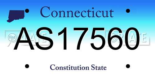 AS17560 Connecticut License Plate