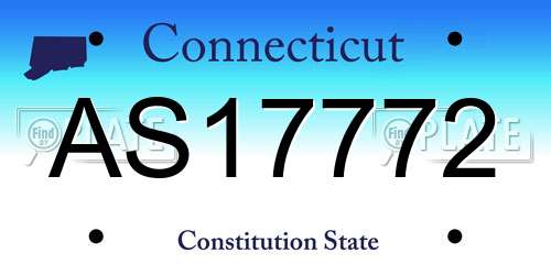 AS17772 Connecticut License Plate
