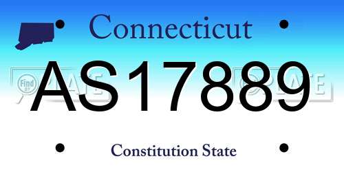 AS17889 Connecticut License Plate