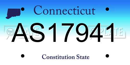 AS17941 Connecticut License Plate