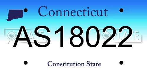 AS18022 Connecticut License Plate
