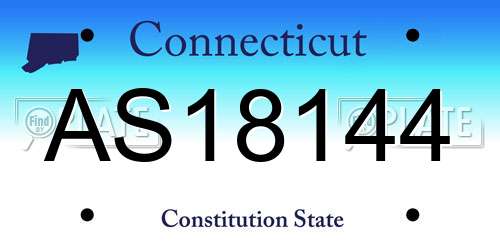 AS18144 Connecticut License Plate