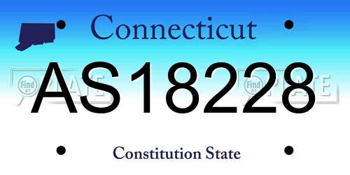 AS18228 Connecticut License Plate