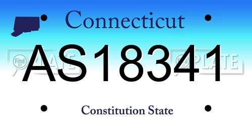 AS18341 Connecticut License Plate