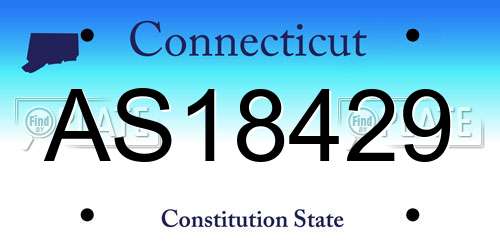 AS18429 Connecticut License Plate