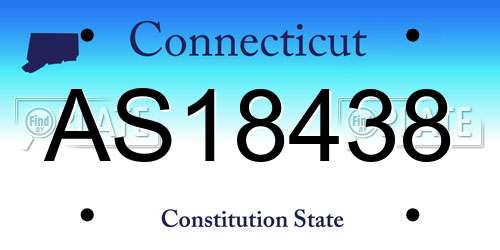 AS18438 Connecticut License Plate