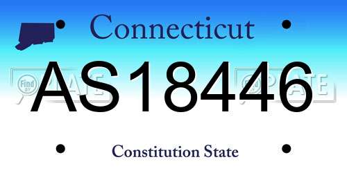 AS18446 Connecticut License Plate