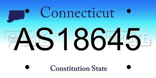 AS18645 Connecticut License Plate