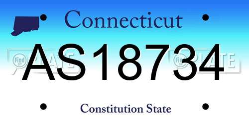 AS18734 Connecticut License Plate